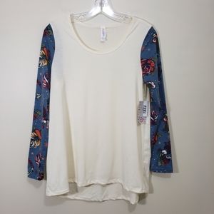 LuLaRoe NWT Lynnae long sleeve with‎ "tattoo" like graphic designs